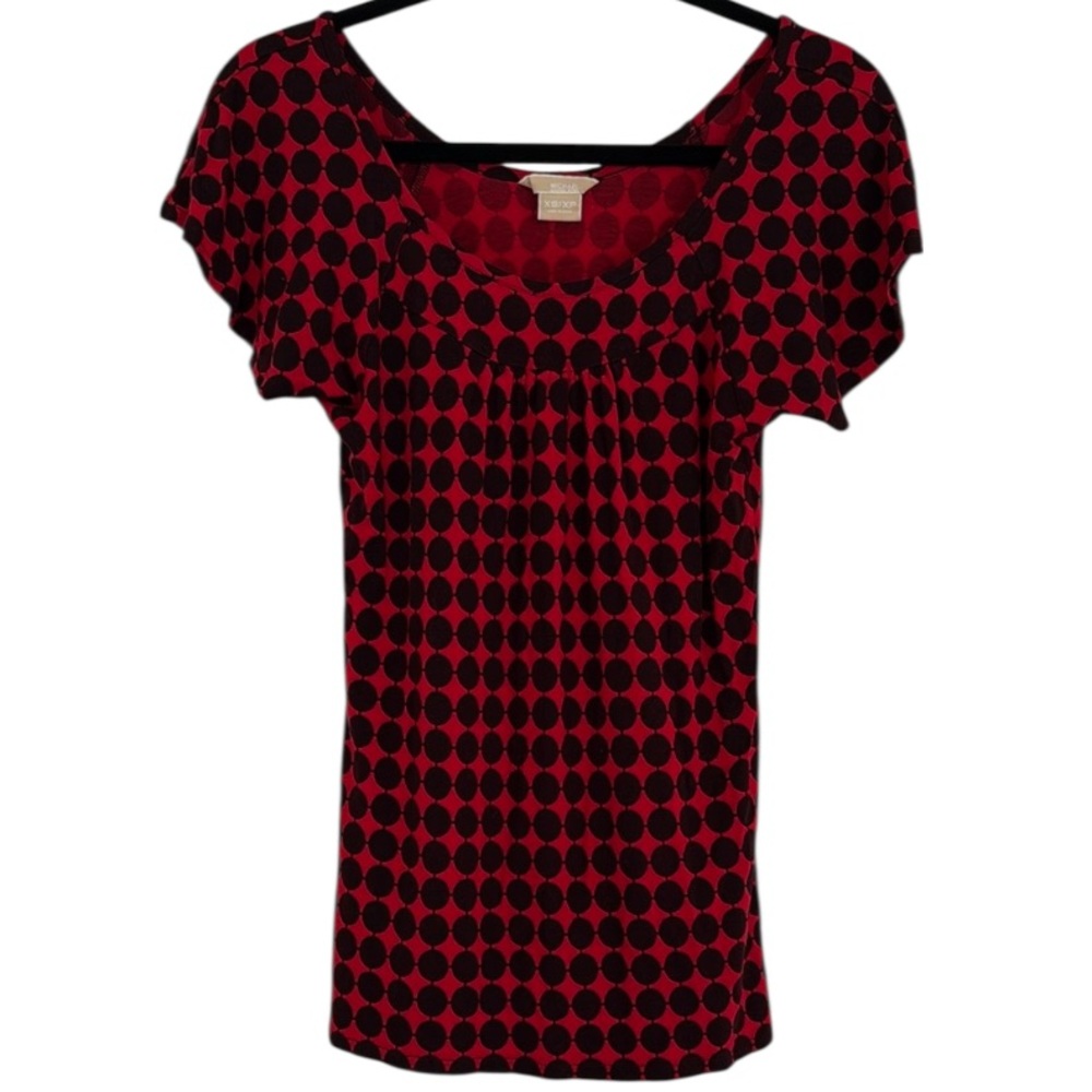 🌻 Michael Michael Kors Polka Dot Short Sleeve Blouse
